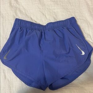 Nike Women's Athletic Shorts in Blue with Silver Accents